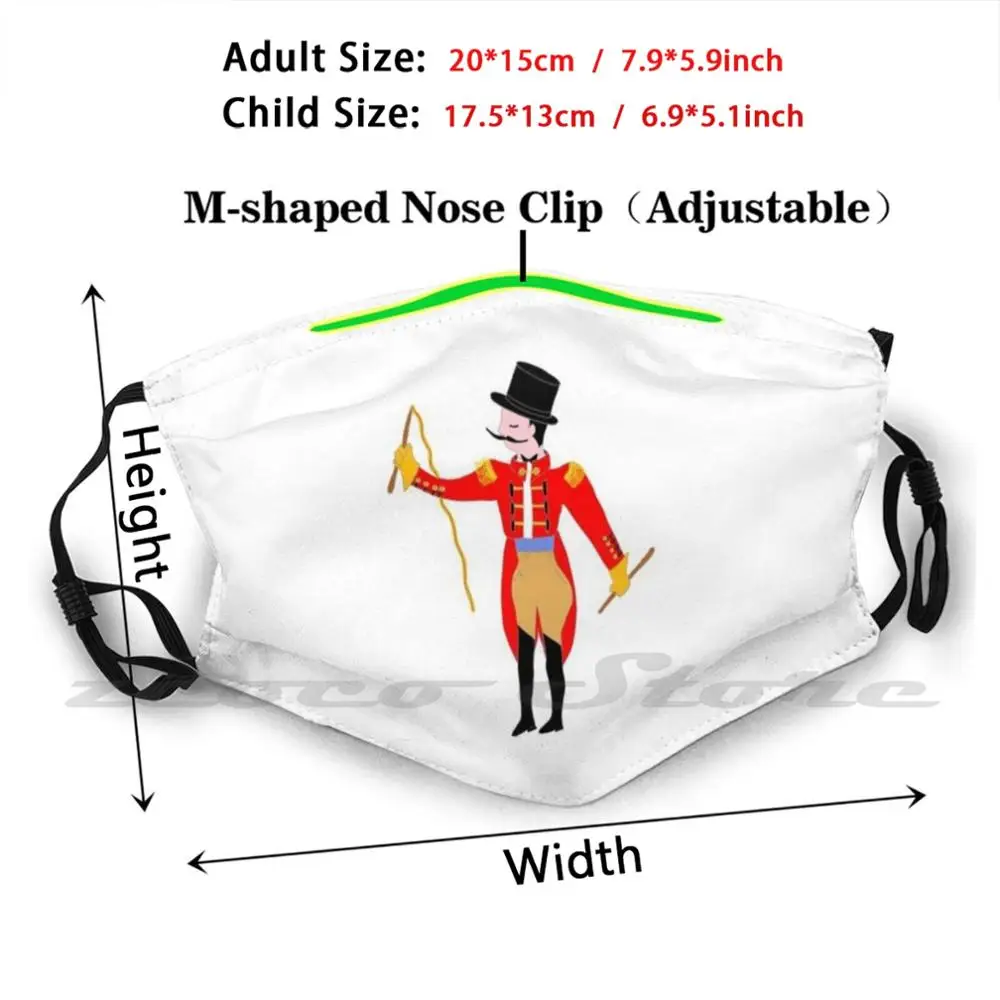 Circus Ring Master Circus Party Mask Cloth lavabile filtro fai da te Pm2.5 Adult Kids Ringmaster Circus Circus Theme tenda da circo 3