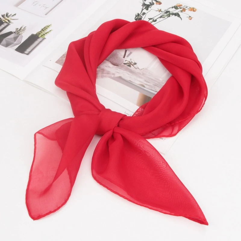 new Fishion Female Silk Neck Scarf Square Hair Scarves Foulard Head Brand Shawls And Wraps Neckerchief Bandana 65x65cm Scarf