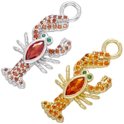 ZHUKOU gold color crayfish small pendant for DIY handmade necklace earrings jewelry accessories supplies wholesale VD866