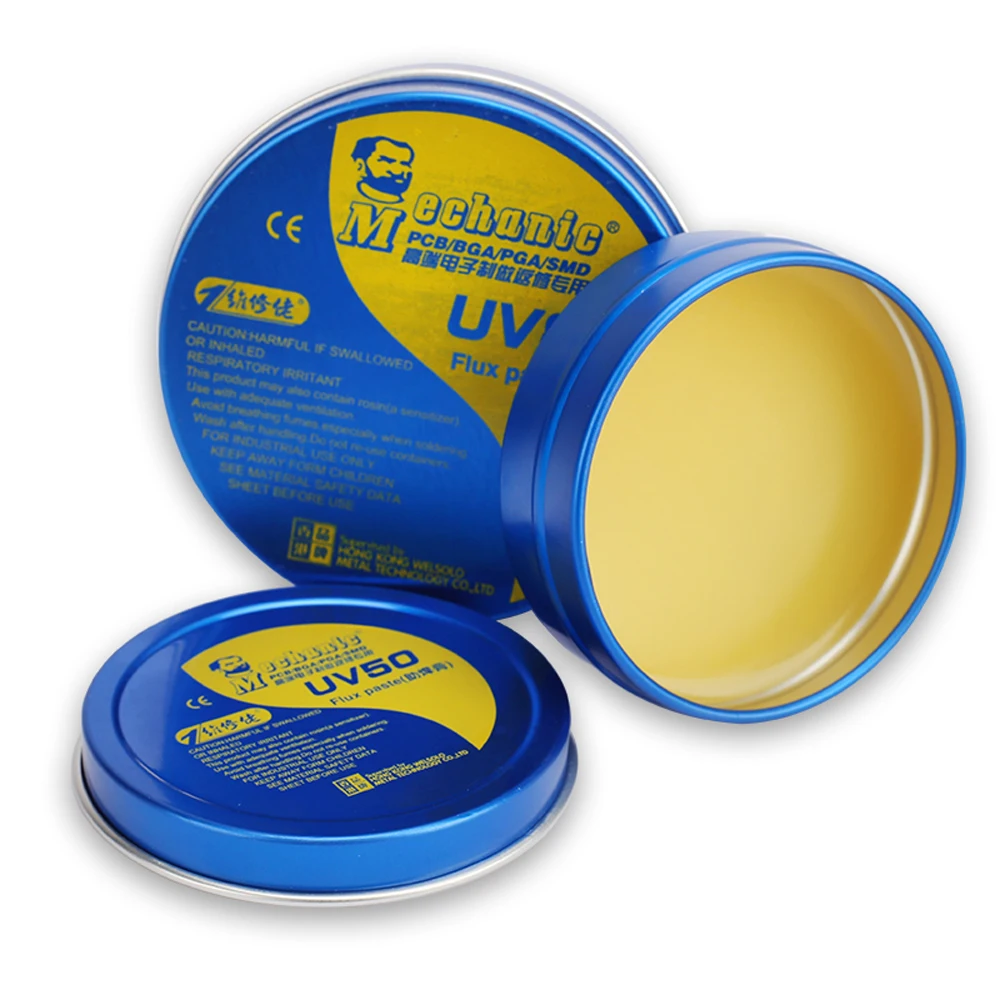 MECHANIC MCN-UV80 UV50 No-Clean Paste Flux Soldering Tin IC Parts Soldering Lron Welding Fluxes For PCB/BGA/PGA/SMD