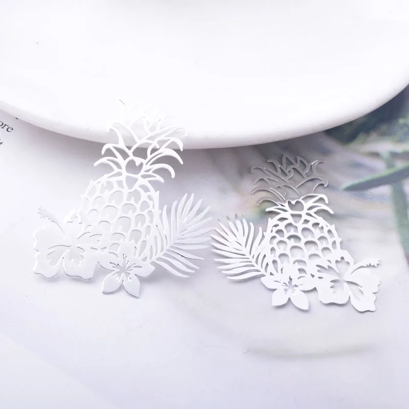 30 Stück AB6742 41*35mm Messing-Laserschnitt Hibiskus-Anhänger Ananas-Anhänger DIY Schmuck Ohrring-Herstellung – Detail 11