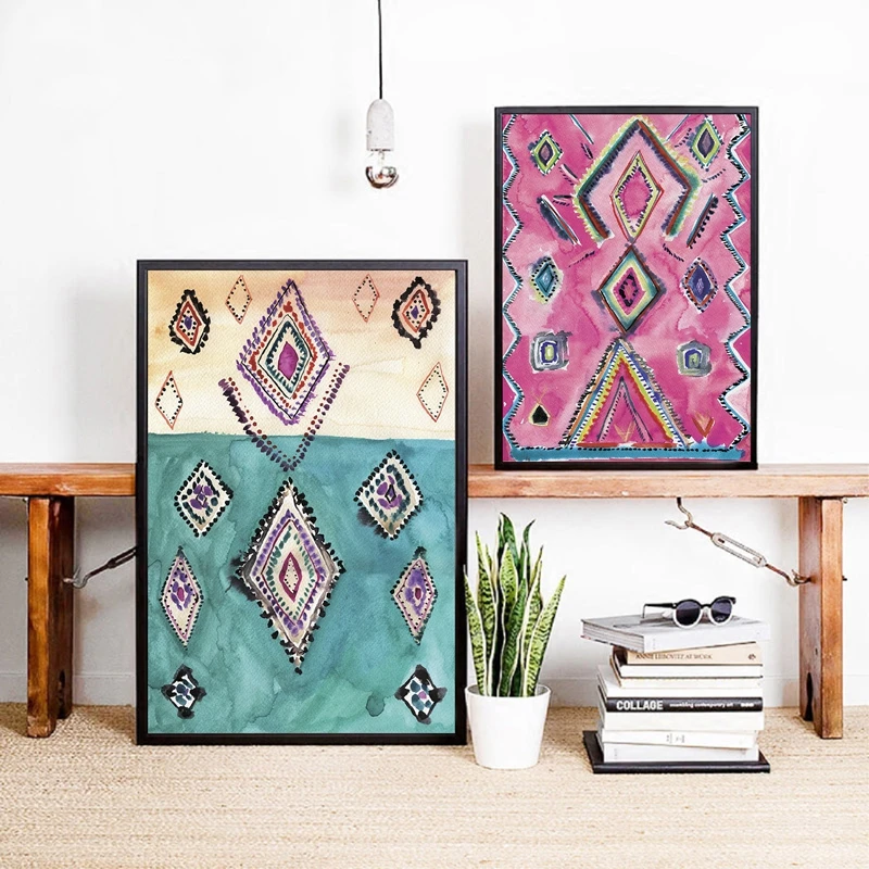 Home Decor HD Prints Nordic Style Abstract Geometry Painting Wall Art Canvas Pictures Poster Modular For Living Room