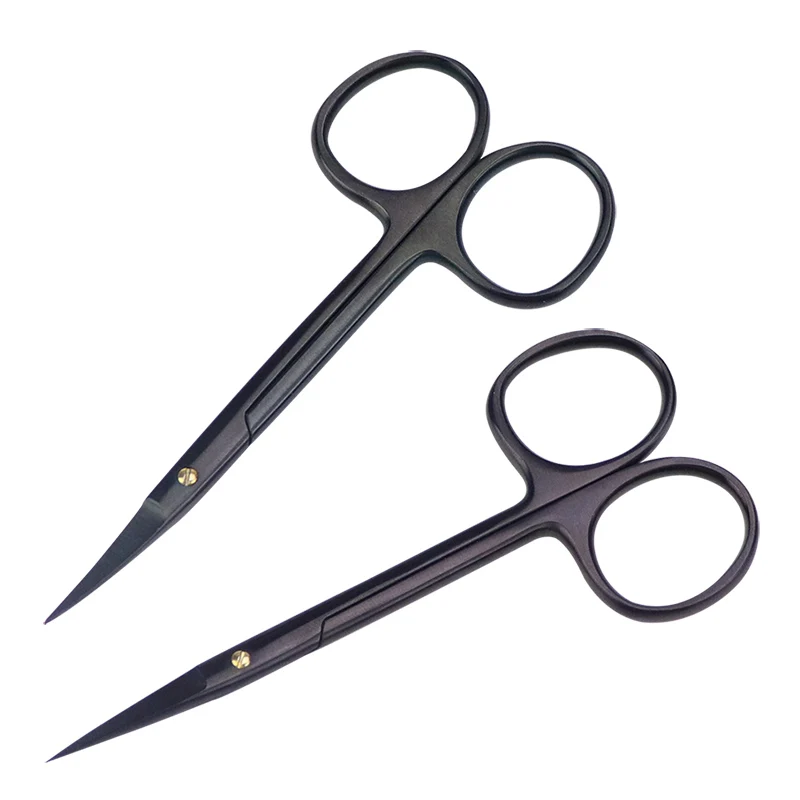 

11.5cm Dental Tools Black Handle Eye Scissors Tungsten Carbon Steel Porcelain PFM Ophthalmic Surgery Scissors