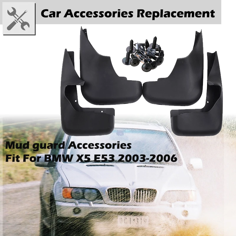 

Car Fender Splash Proof Guards Mudguards Mud Flaps Fit For BMW X5 E53 2003-2006 Car Accessories Protection