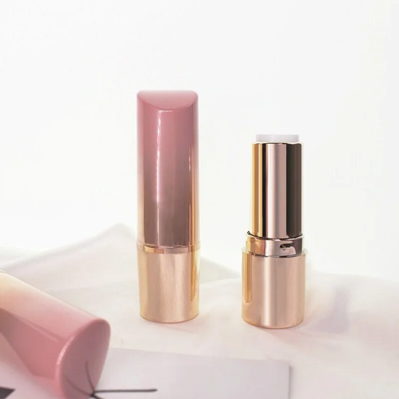 

NEW 10/30/50PCS 12.1MM Pink&Gold Plastic Empty Cosmetic Balm Tube Container Makeup Tool Gradient Honey Pink Gold Lipstick Tubes
