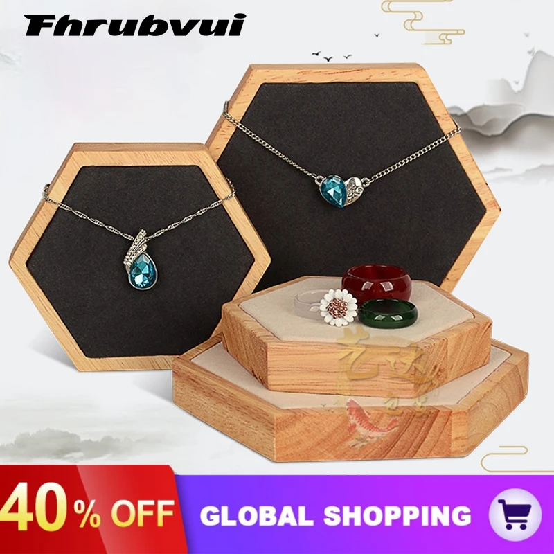 

Портативная деревянная шкатулка для ювелирных изделий, органайзер для ювелирных изделий с шестигранным основанием для хранения браслетов, колец, серег, ожерелий, 2 шт.