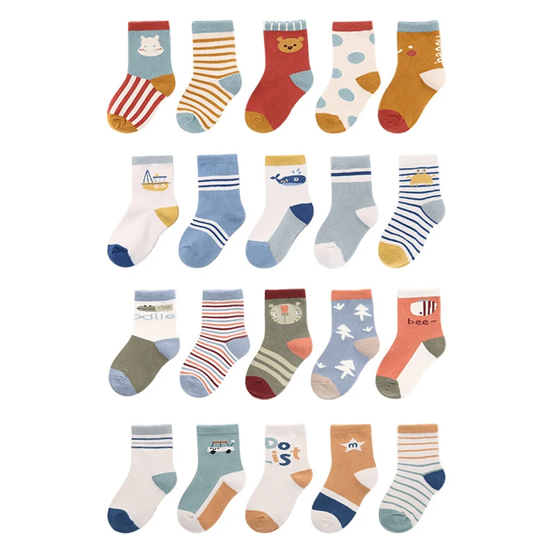 5Pairs/lot Infant Baby Socks Autumn Winter Cotton Socks Lovely Girls Cute Cartoon Flowers Boys Socks Baby Clothes Accessories