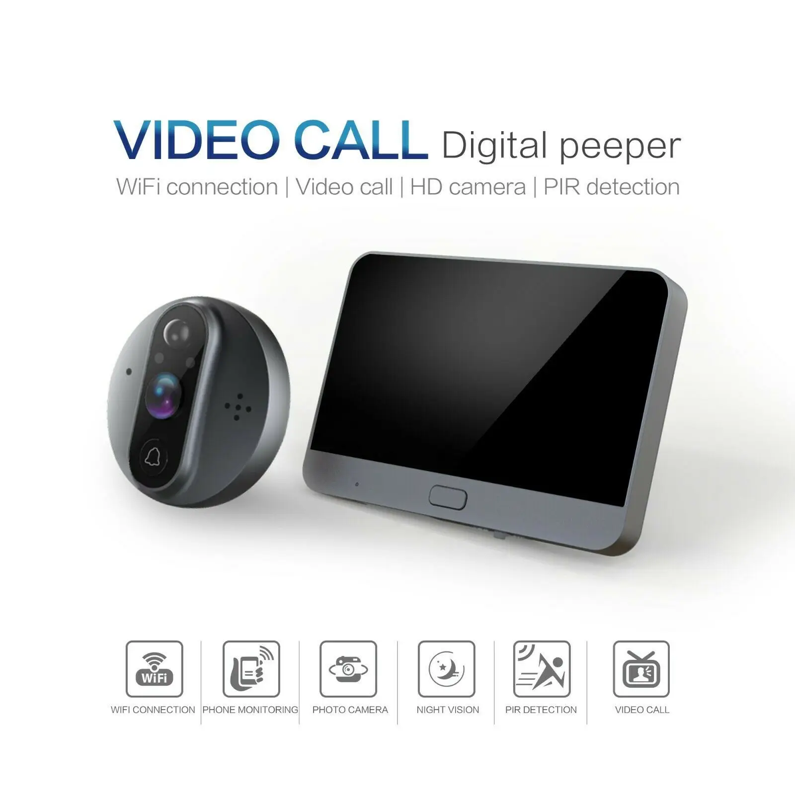 Imagem -03 - Tuya Inteligente Wifi Vídeo Campainha Peephole Campainha Ome Viewer Detecção de Movimento Pir Detecção de Monitor de Segurança Controle Remoto App