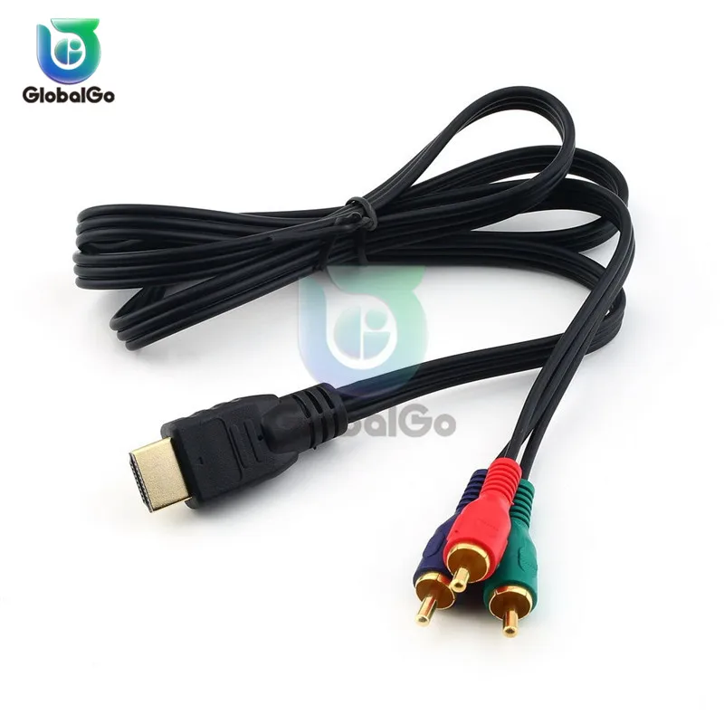 HDMI al Cavo del RCA HDMI Maschio a 3RCA AV Composito Maschio M/M Connettore Adapter Cavo del Convertito Cavo Trasmettitore