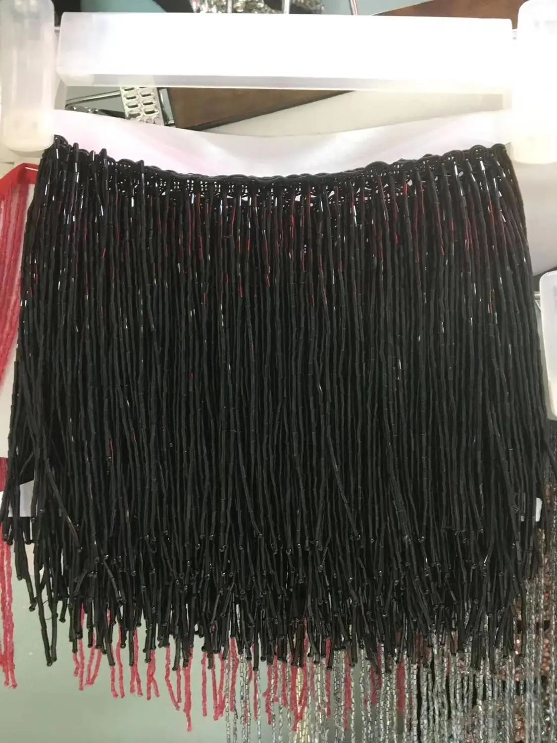 heavy bead fringe tassel trim for dance costume, haute couture dress trimming beading fringe