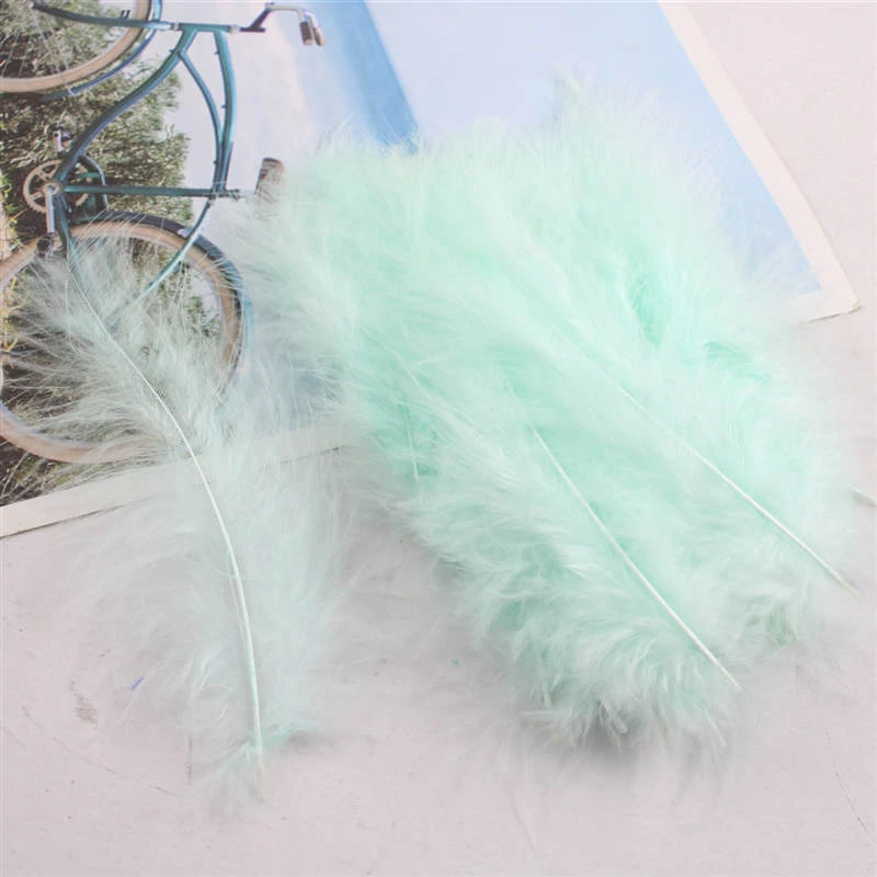 Natural Feathers 10-15cm Turkey Plume 4-6 Inches  Chicken Feather Colorful Plumas Para Manualidades For Wedding Dress Decoration