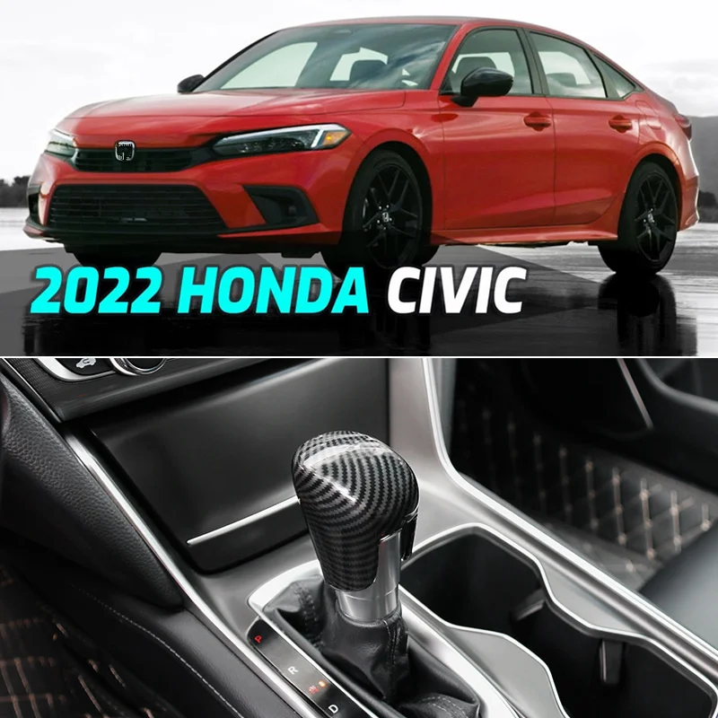 New Product 1PCS ABS Carbon Fiber Shift Knob Stick Cover Car Accessories For Honda Civic 11TH Gen 2022 2023