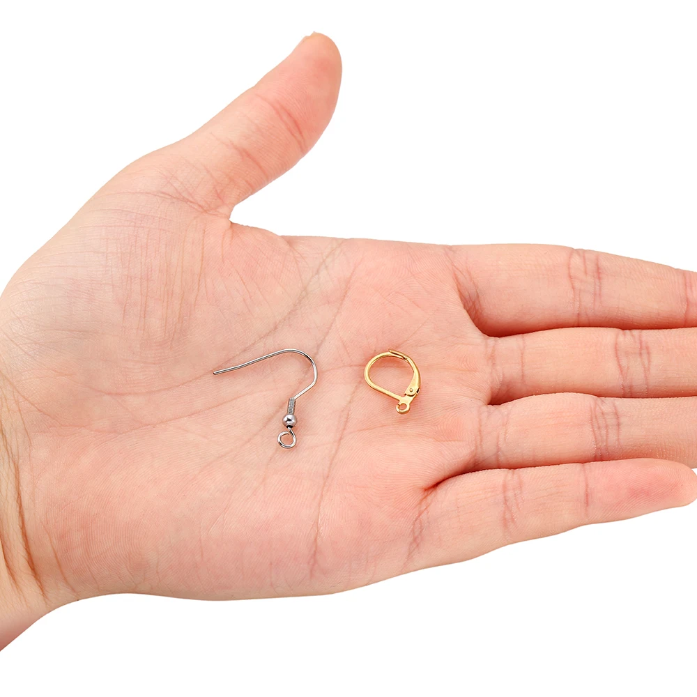 20-50 stücke Gold Edelstahl Hypoallergen Ohrring Haken Fisch Earwire Ohrringe Haken Ohrring Drähte Für Schmuck Maki – Detail 5