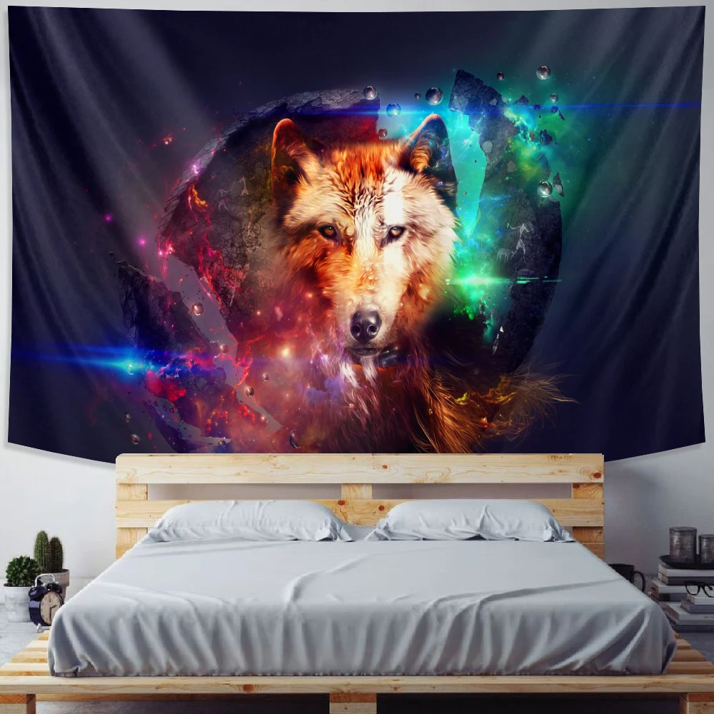 Animal psychedelic scene home art decorative tapestry witchcraft tapestry Hippie Bohemian decorative Datura sheet sofa blanket