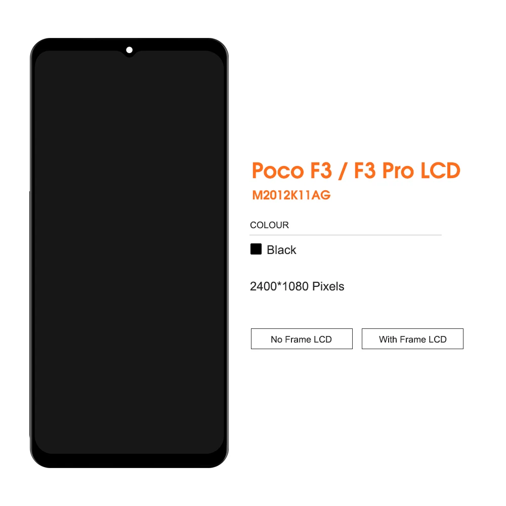 6.67\'\' AAA Quality Display For Xiaomi Poco F3 M2012K11AG LCD Screen Frame+Touch Screen Digitizer For Pocophone F3 Display