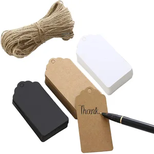 ملصقات ورق الكرافت مع خيوط ، مصنوعة يدويا مع تعليق الحب ، ملصقات الملابس لعرض هدايا الحلوى والبسكويت ، ملصق تغليف البطاقات ، 100 قطعة أعلى 6 مبيعات Boleto آلة تغليف الأسعار - No5