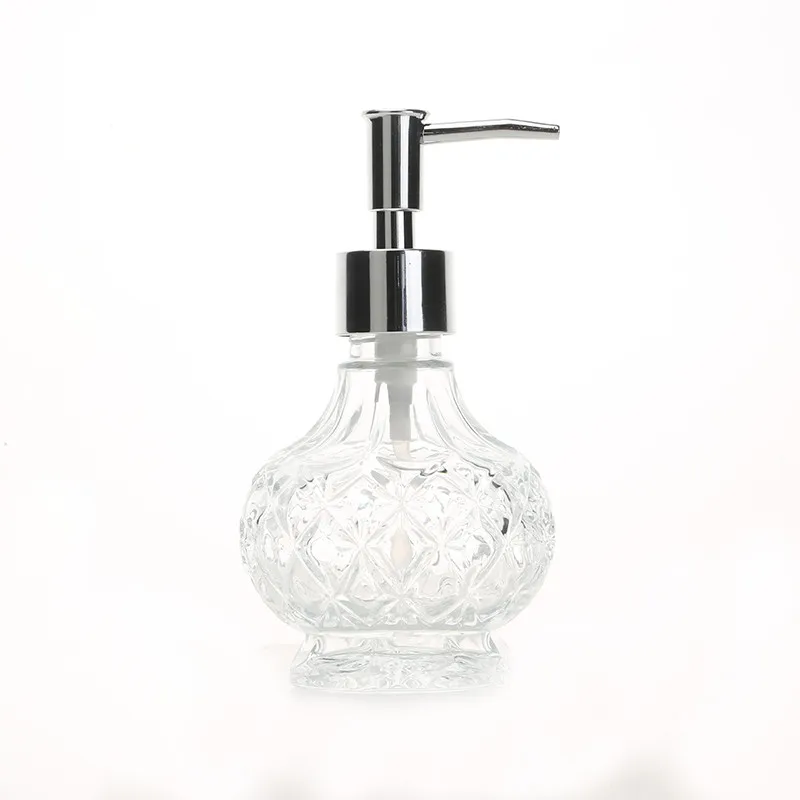 WHYOU-Glass  Lotion Bottle, Liquid Soap Dispensers, Emulsion Latex, Hand Wish Bottles Bathroom Accessories, Gift