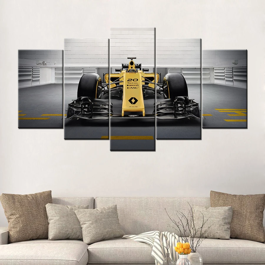 

No Framed 5 Pieces RS16 F1 Formula Racing Car Wall Art Canvas Posters Pictures Paintings Home Decor for Living Room Kids Gift