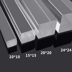 100mm long 3/4/5/8/10/15/20/25/30mm Acrylic square rod transparent stick bar solid baton clear cudgel club customize