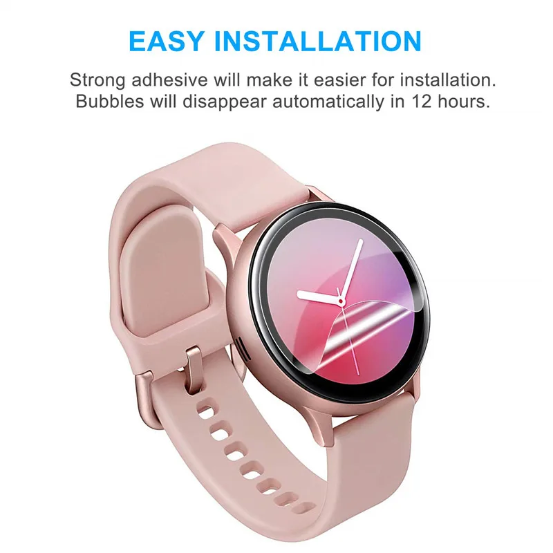 Screen Protectors For Samsung Galaxy Watch Active 2 40mm 44mm Soft Film Full Cover Protective Protection Film Scratch Resistant