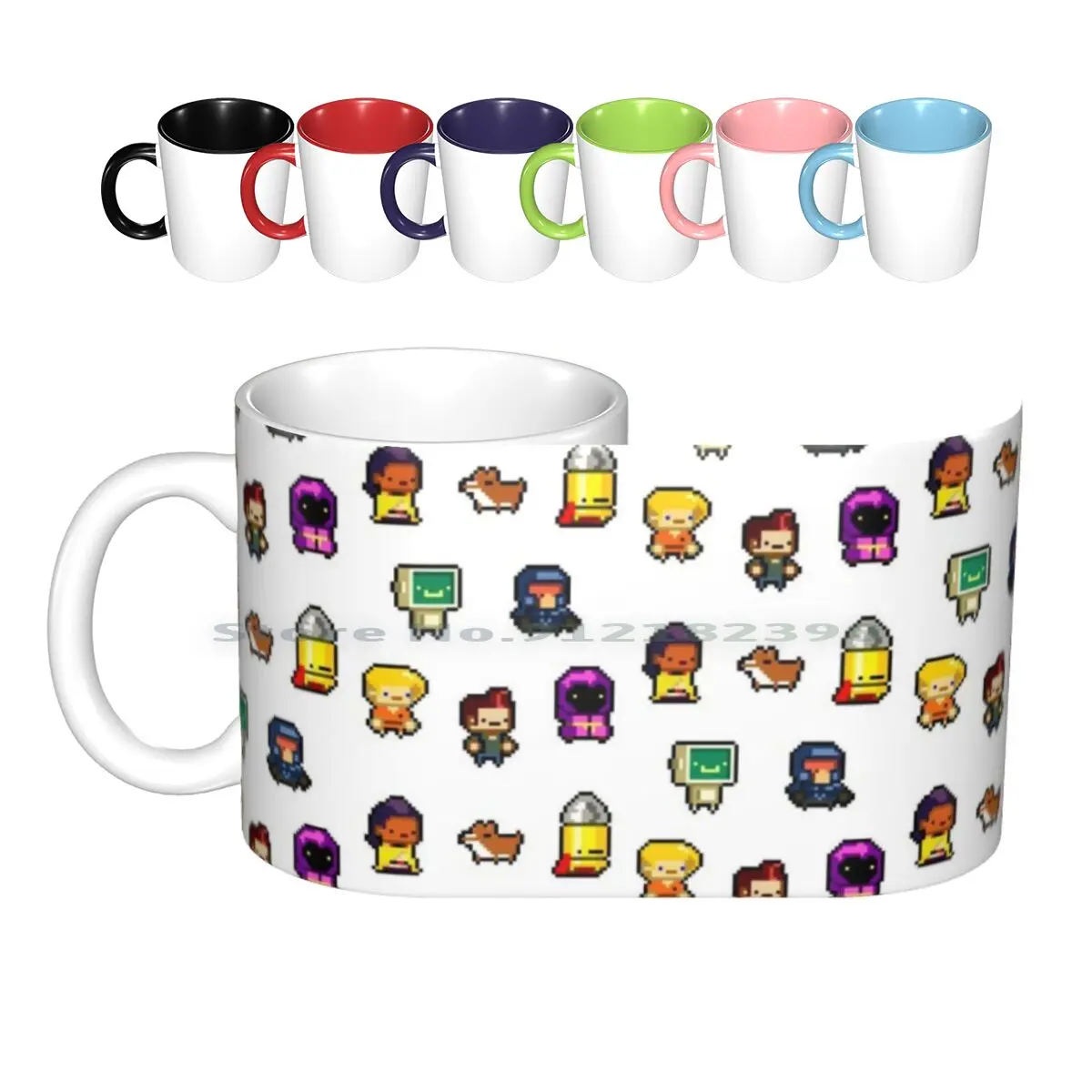 Gungeoneers Ceramic Mugs Coffee Cups Milk Tea Mug Gungeoneers Enter The Gungeon Hunter Dog Bullet Cultist Marine Pilot Robot