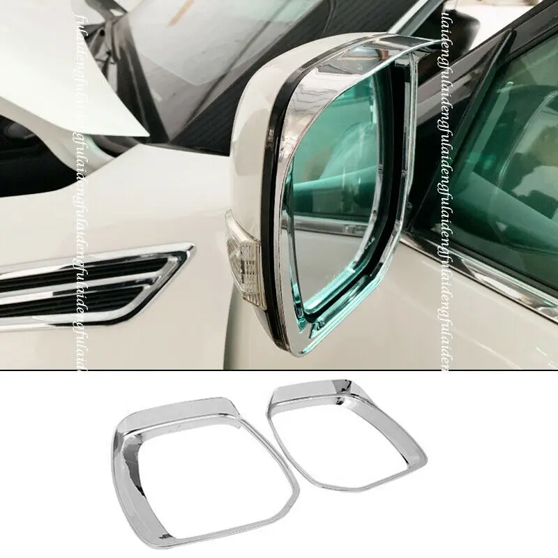 

For NIssan Patrol Y62 2013-2019 Chrome Rearview Mirror Rain Eyebrow Moulding Cover Trim Car Accessories