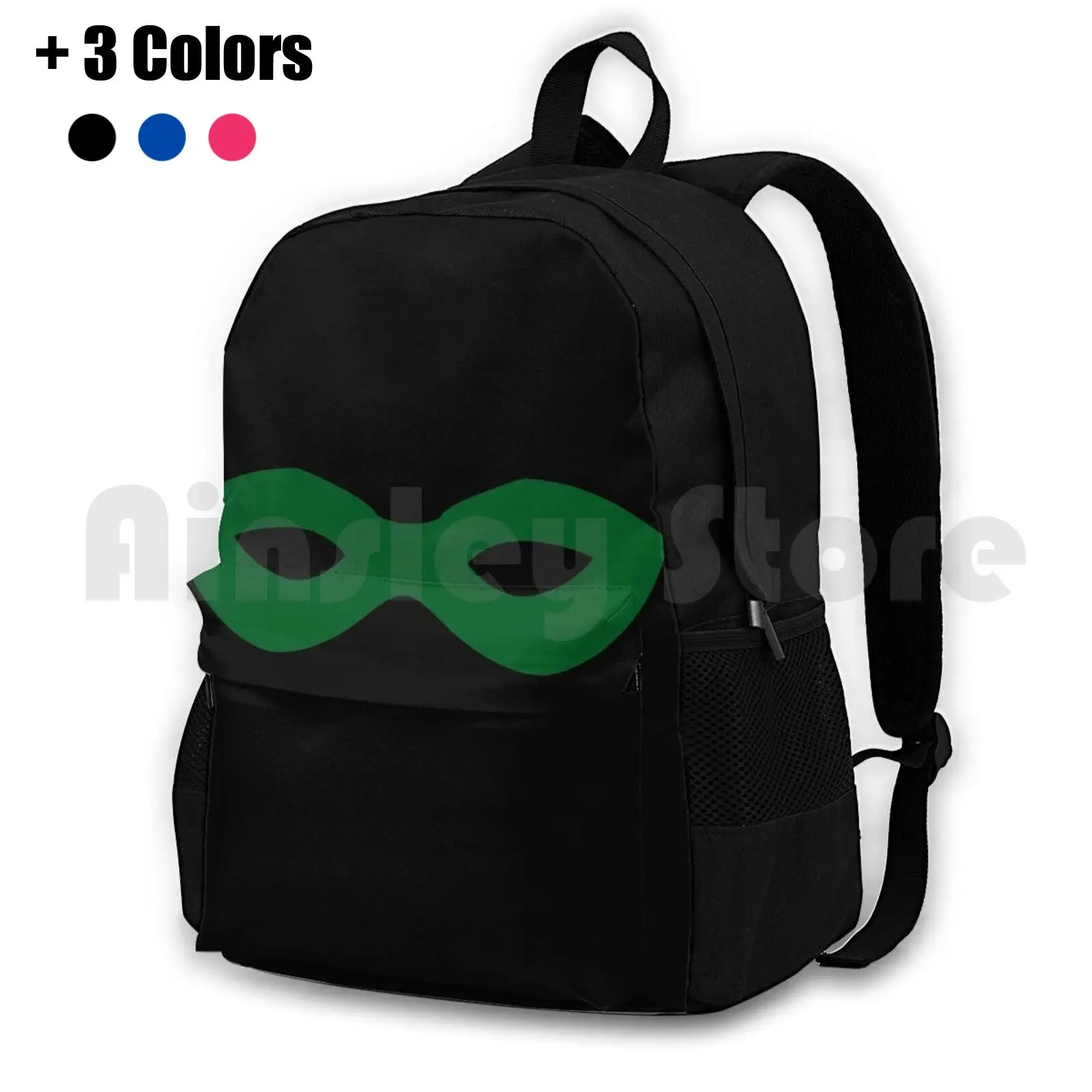 Green Domino Mask Outdoor Hiking Backpack Riding Climbing Sports Bag Robin Arrow Green Arrow Comics Comic Book Superhero