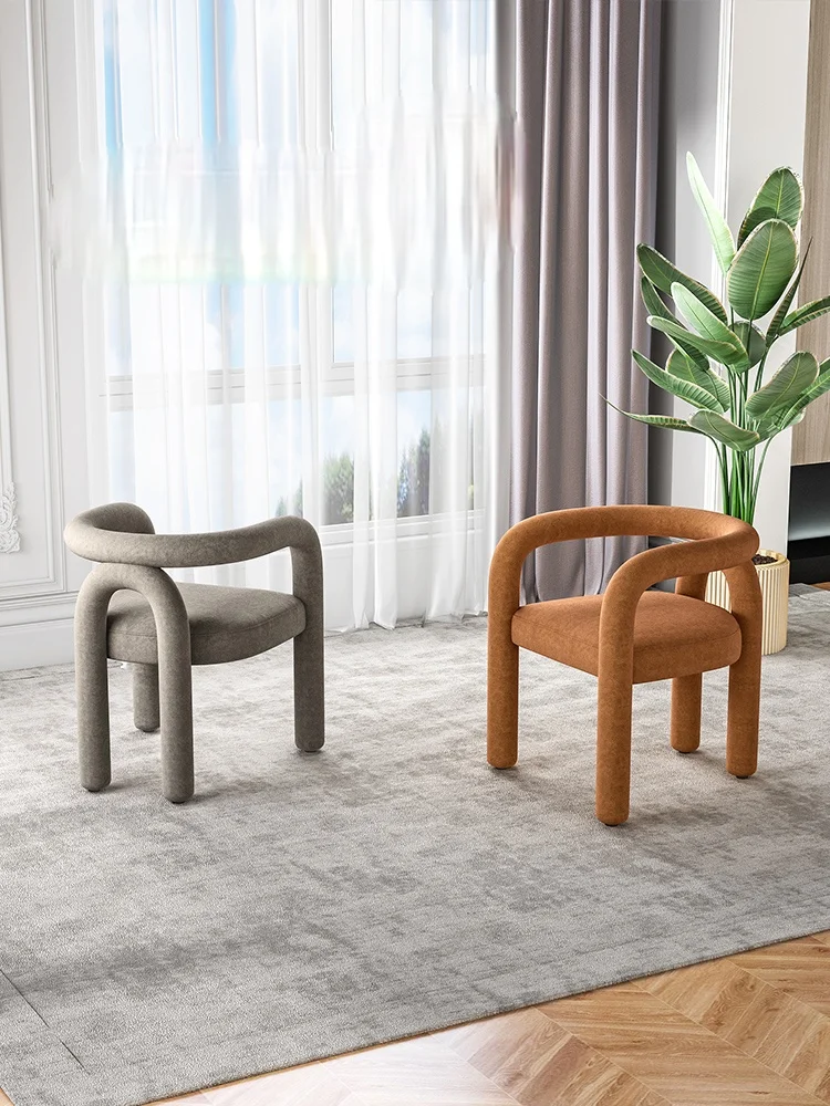 Modern Creative and Slightly Luxury Special-Shaped Arc Armrest Elbow Single-Seat Sofa Chair Model Room Leisure Chair