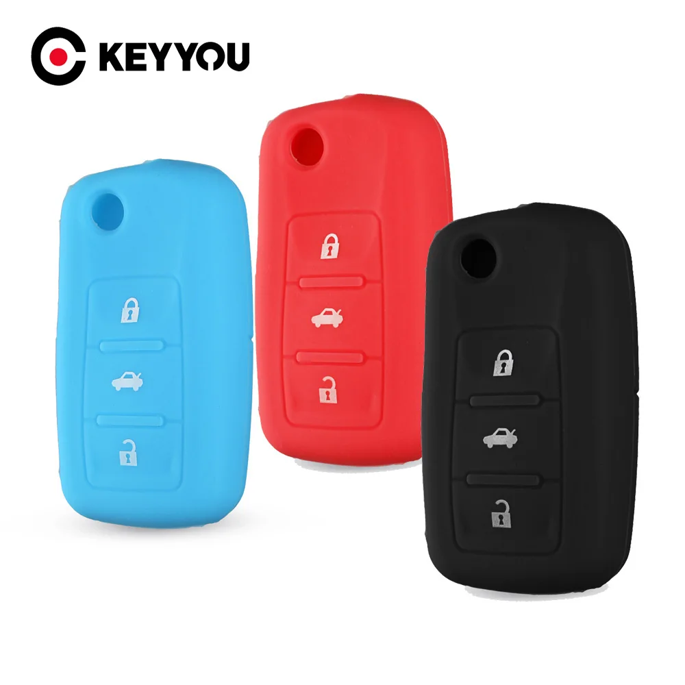 KEYYOU 2/3 Buttons For VW VOLKSWAGEN Jetta Beetle Passat Golf Rabbit MK4 MK5 R32 Silicone Key Fob Cover Case Car Auto Key Cover