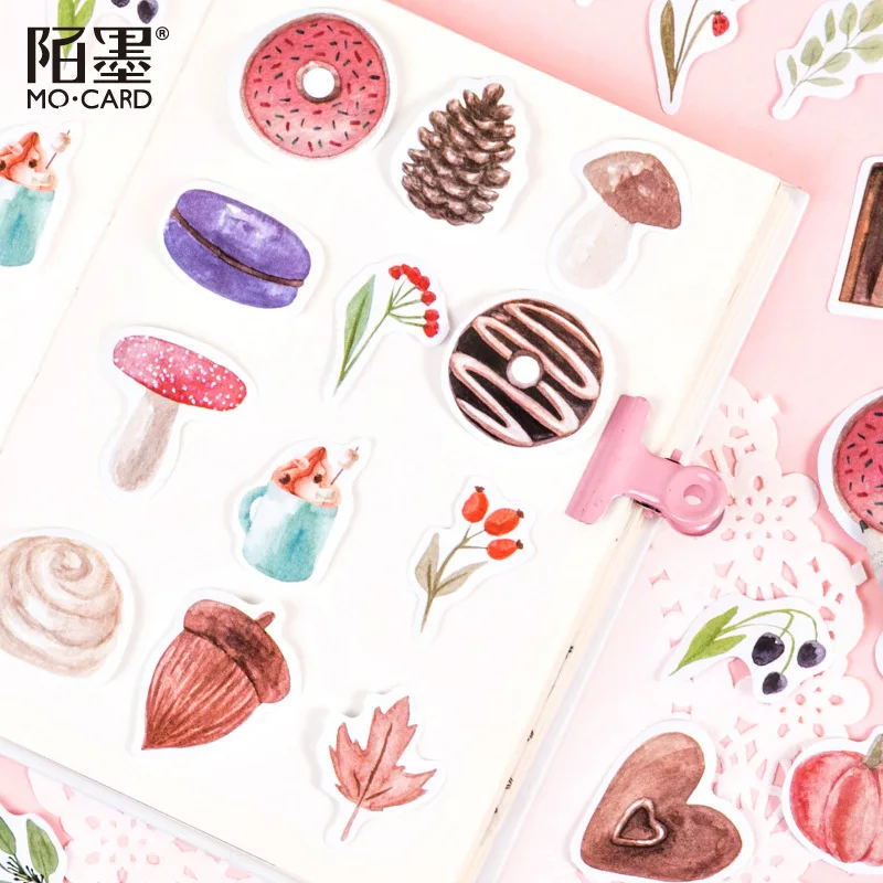 46 pcs/box Sweet food Decorative Stickers Scrapbooking diy Stick Label Diary Stationery Album plant Journal Stickers