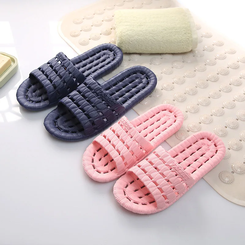 Soft Slippers Fashion Women Men Couple Flat Shoes Home Slippers Summer Zapatos Mujer Flip Flops Hollow Non-Slip Bathroom Slipper