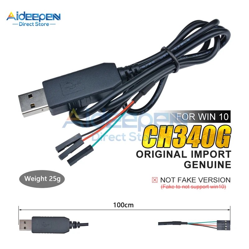 3.3V 5V Original CH340G CH340 Download Line Cable USB to TTL Module Serial Wire Adapter Compatible For Raspberry Pi For Arduino