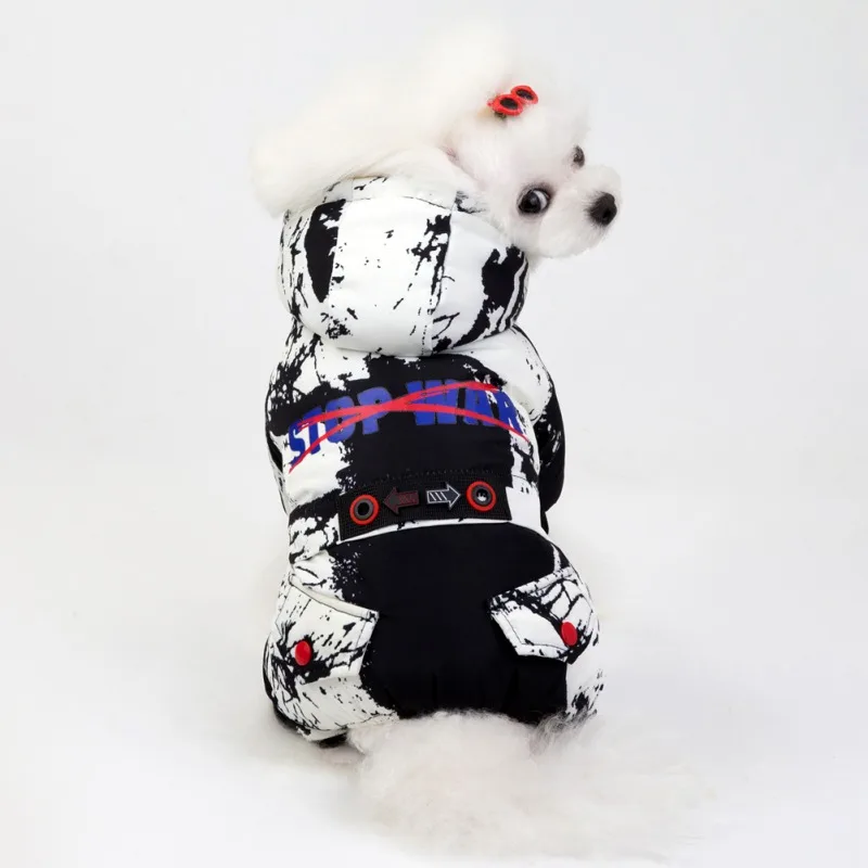 Pet Dog Clothes Winter Warm Puppy Small Medium Dogs Coats Waterproof Hooded Dog Jacket Jumpsuits Chihuahua Yorkie Overalls