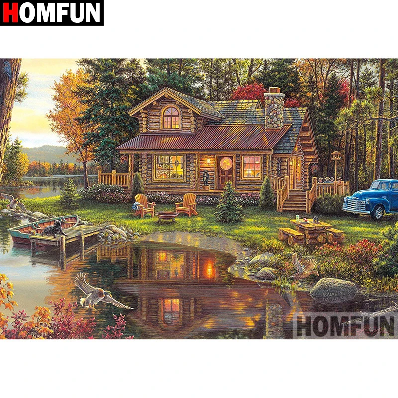 HOMFUN Diamond Painting Cross Stitch Pattern 5D Diamond Embroidery \