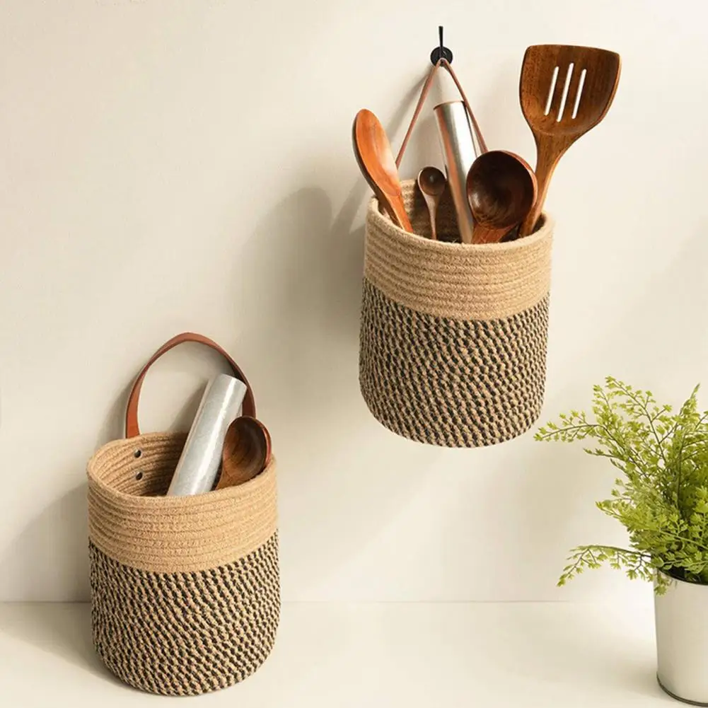 Storage Baskets laundry Seagrass Baskets Wicker Hanging Flower Pot Baskets Storage Flower Home Pot panier osier basket for toys