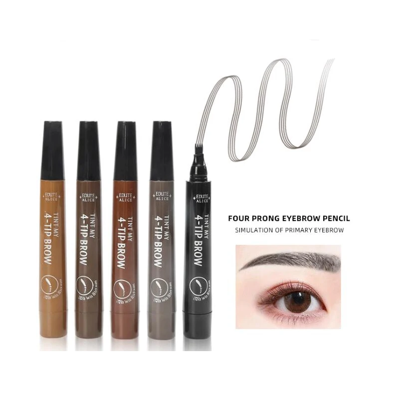 5 Colors Waterproof Microblading Liquid Eyebrow Pencil Long Lasting Fork Tip Tattoo Tint Pen Eyebrow Dye For Eyebrows Marker