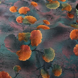 100cm*140cm Leaf Discharge Print Rayon Viscose Fabric Soft Dress Pants Material Summer