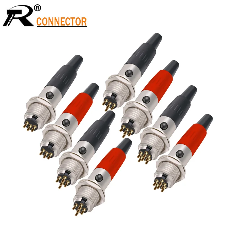 10sets Mini XLR 3 4 5 6 Pin Female Plug + Male Socket Small XLR Audio Microphone Connector MIC for Cable Soldering Straight