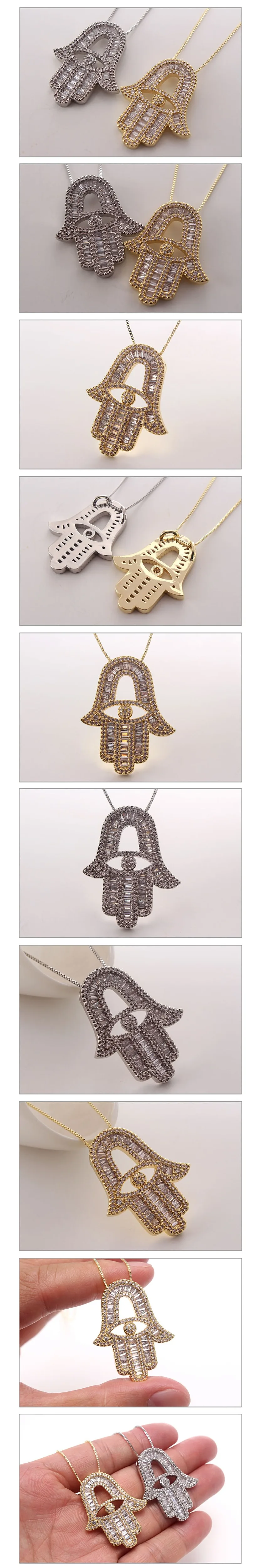 Mhs. sun 1pc Mode kubischen Schmuck mit bösen Blick von Horus aaa Zirkon Hände Anhänger Halskette Kette Halsreif für Frauen/Männer Geschenk – Detail 21