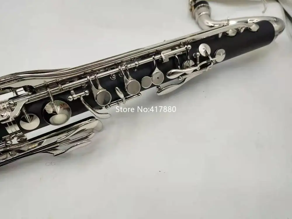 New Arrival  MARGEWATE Low C Clarinet Silver Plated Keys Bass Clarinet Professional Musical Instrument With Mouthpiece  Case