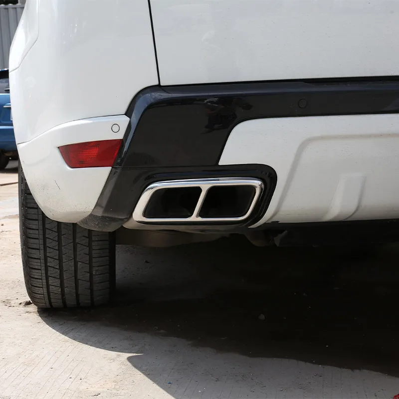 لاند روفر رينج روفر سبورت 2018-20 الفولاذ المقاوم للصدأ أسود/فضي سيارة العادم الأنابيب الذيل الحلق غطاء اكسسوارات الديكور #6