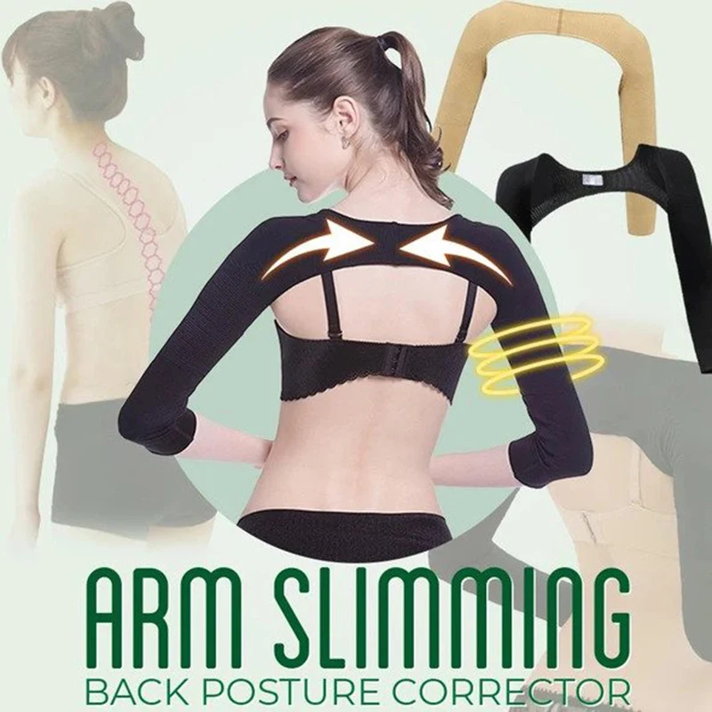 Arm Slimming Back Posture Corrector Arm Shaping Sleeves Fat Reduction for Women Sports Safety Upper Arm Shapers Long Sleeves