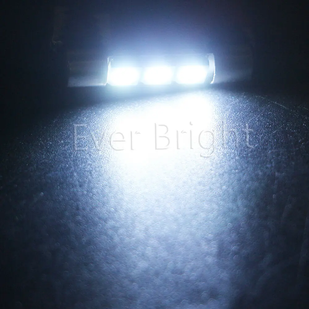 흰색 5050 3SMD LED 화장대 거울 퓨즈, 선바이저 전구, T6 6641, 28mm