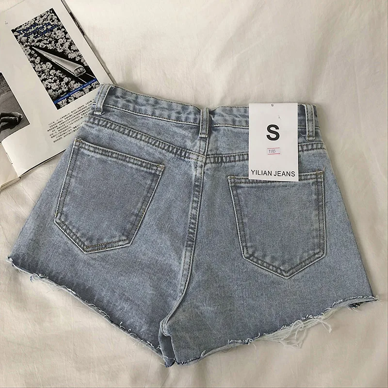 Jean Shorts Streetwear Korean Style High Waist Wide Leg Denim Shorts For Women 2021Summer New Jean Shorts All-Match Loose Short