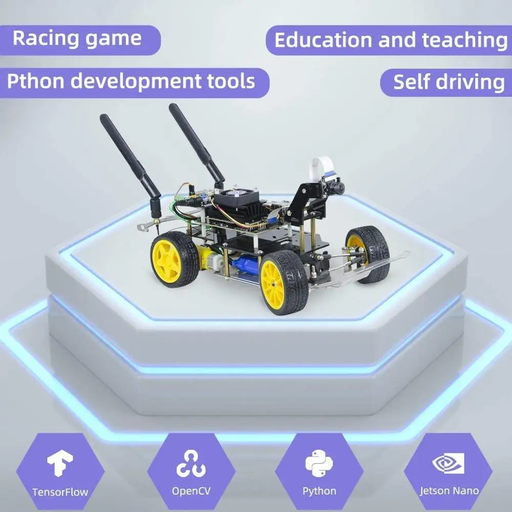 XiaoR Geek AI Racing Robot Powered by Jetson Nano B01 Donkey Car with Deep Learning Slef Driving and Vision Line Following