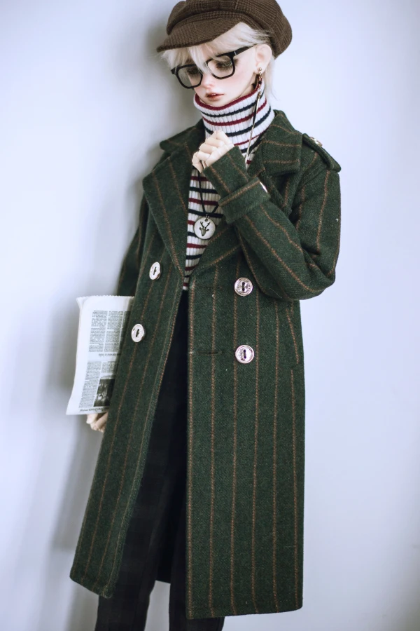 1/4 1/3 Scale BJD Accessories Doll Clothes Striped Army Green  Coat for BJD/SD MSD SD13 SD17 SSDF Uncle.Doll not included C857