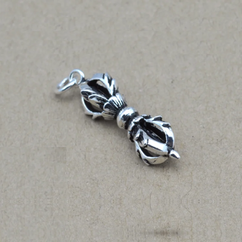 Unibabe Pure Silver 925 Sterling Silver Pendants Vajra Buddhist Instruments Unisex Pendant (HY) image 3