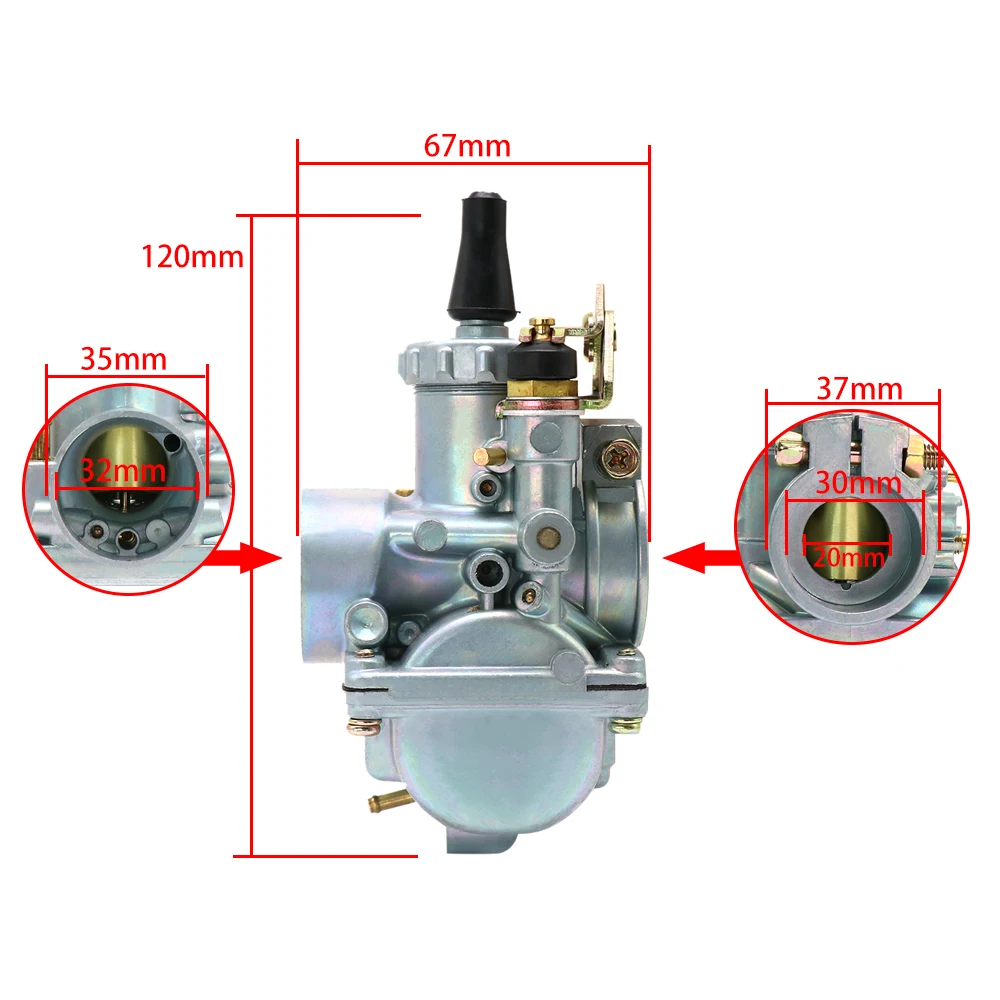 Sclmotos- Mikuni VM20 VM22 VM24 VM28 Carburetor 19mm 26mm 28mm 30mm 32mm Carb For 110cc-250cc Dirt Pit Bike ATV Quad UTV