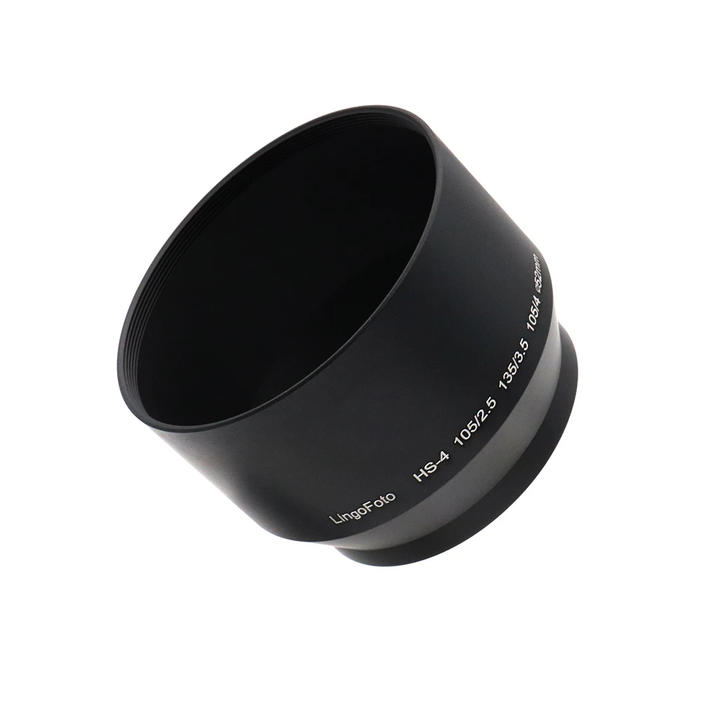 ل نيكون 105 متر f/2.5 ، 135 مللي متر f/3.5 ، 105 مللي متر f/4 ، المسمار في 52 مللي متر المعادن عدسة هود مع عدسة تنظيف الملابس ، استبدال ل HS-4