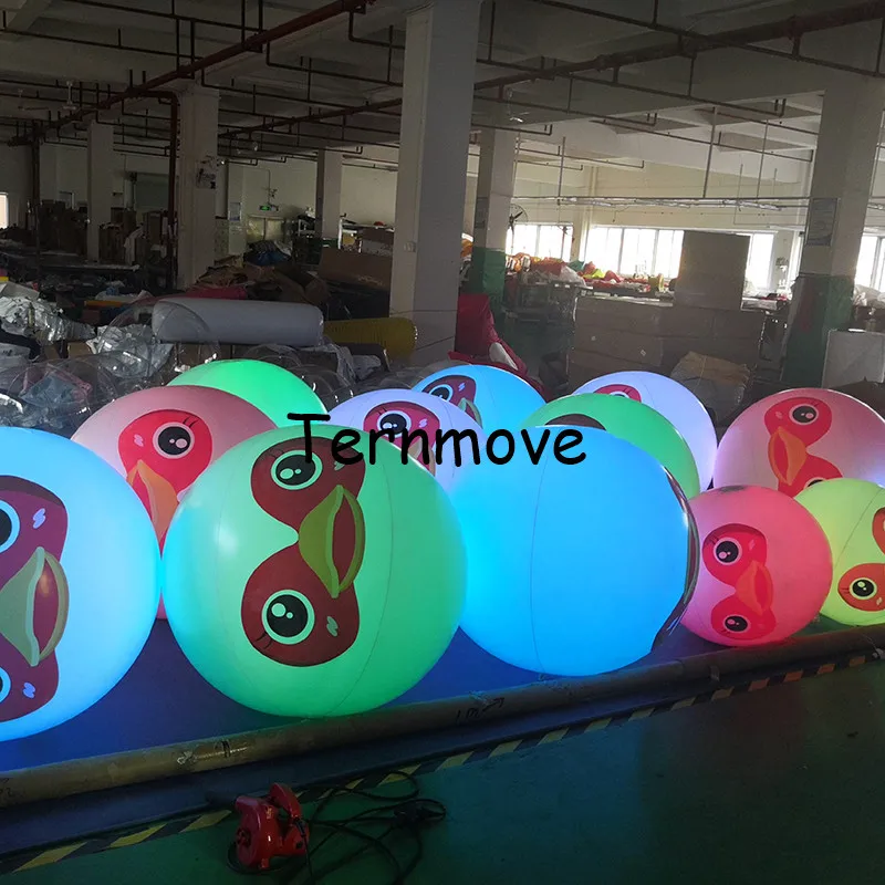 sound control led inflatable colorful balloon Rechargeable battery beach ball remote control color changing giant led balloon